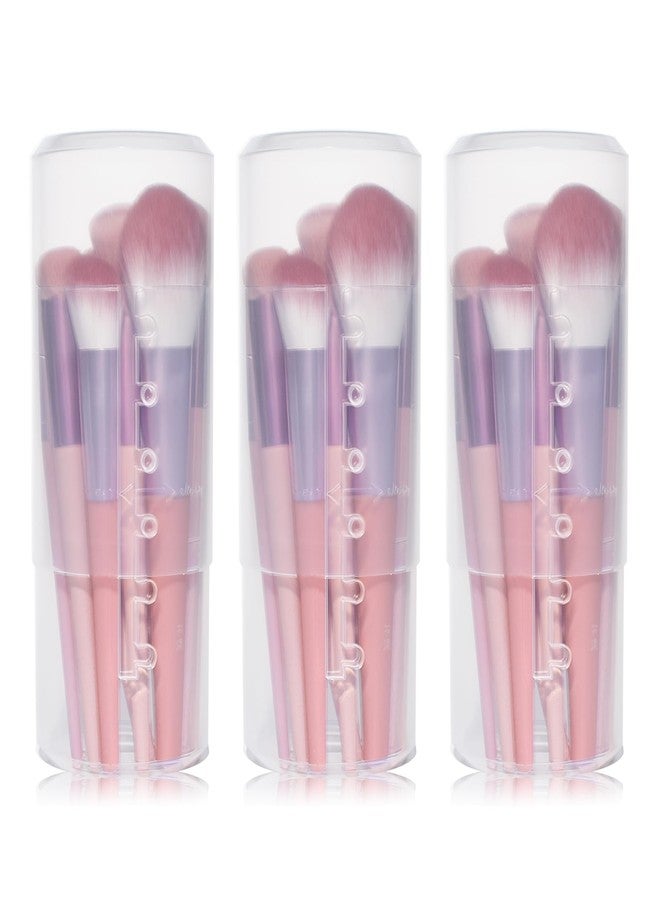 Karyluky Retractable Travel Makeup Brush Holder, Clear Plastic Brush Cup with Lid, Portable Brushes Organizer for Makeup Artists | Vanity, Multi-Purpose Pen Pencil Container & Straw Holder, 3pcs - Image 1