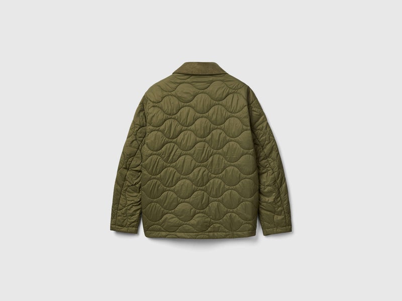 Benetton Men Quilted Jacket With Collar - Image 4