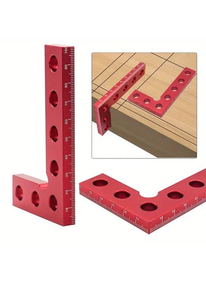 Red L Shaped Square 90 Degree Right Angle Clamp For Precise Woodworking Measurement - Image 1