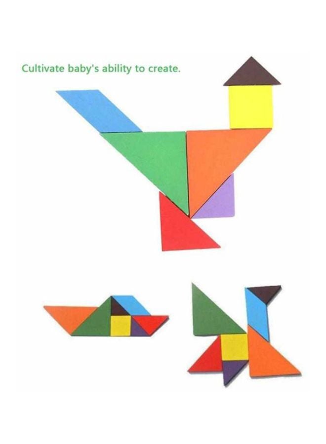 Colorful And Changeable Triangle Wooden Puzzle Set For Kids And Adults 11.5x11.5x0.8cm - Image 4