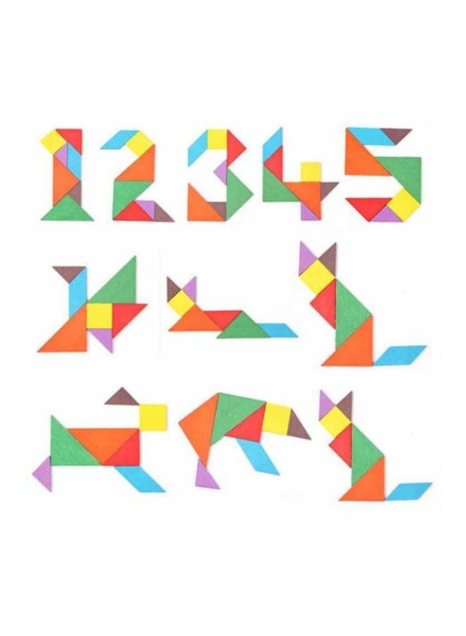 Colorful And Changeable Triangle Wooden Puzzle Set For Kids And Adults 11.5x11.5x0.8cm - Image 3