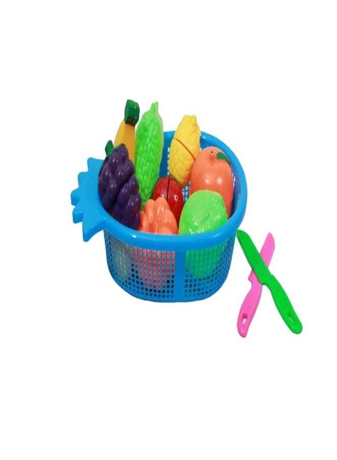 SmartCraft Fruit Set Basket (Multicolor) for Kids 12 Pieces. Let Your Child Learn About Different Fruits and Recognize Them. - Image 1