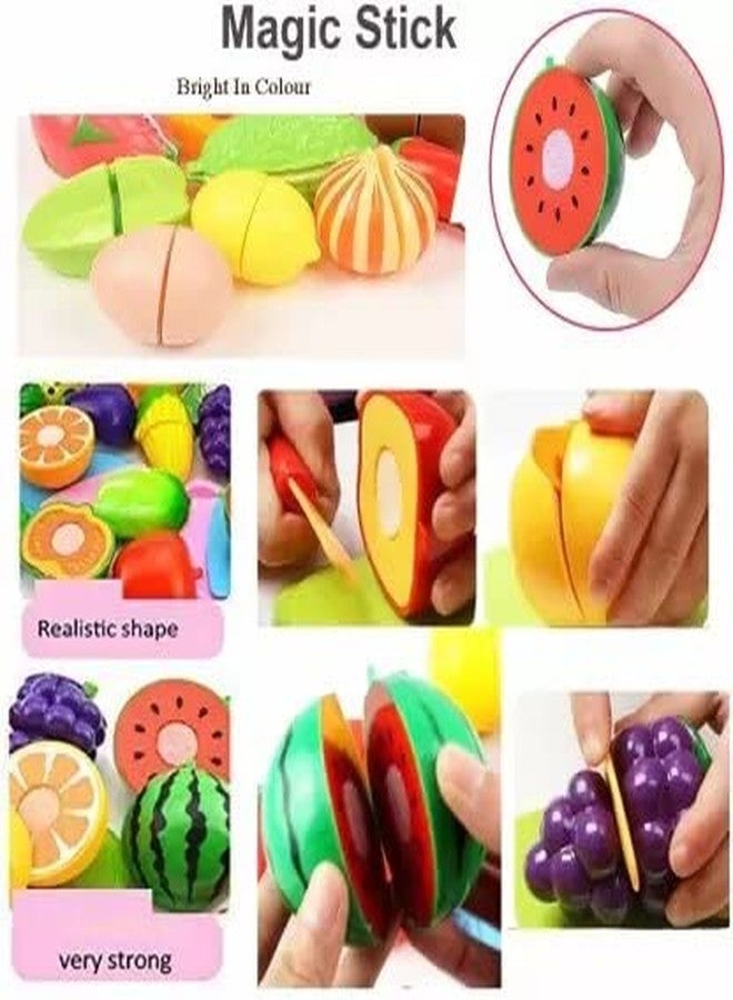 SmartCraft Fruit Set Basket (Multicolor) for Kids 12 Pieces. Let Your Child Learn About Different Fruits and Recognize Them. - Image 2