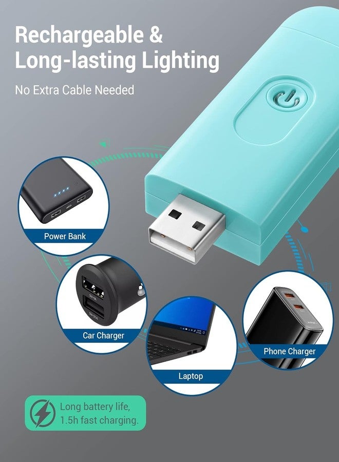Vnockd USB Rechargeable Book Reading Light with Brightness Adjustable for Eye-Protection, with Clip Rechargeable (Blue) - Image 3