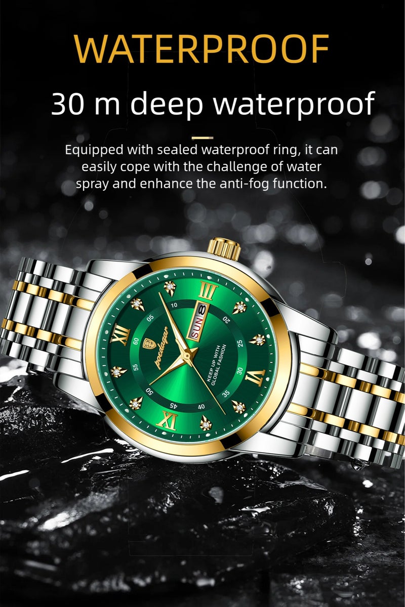 POEDAGAR Man Watch,Waterproof Luminous Men's Watch Quartz-41mm - Image 3