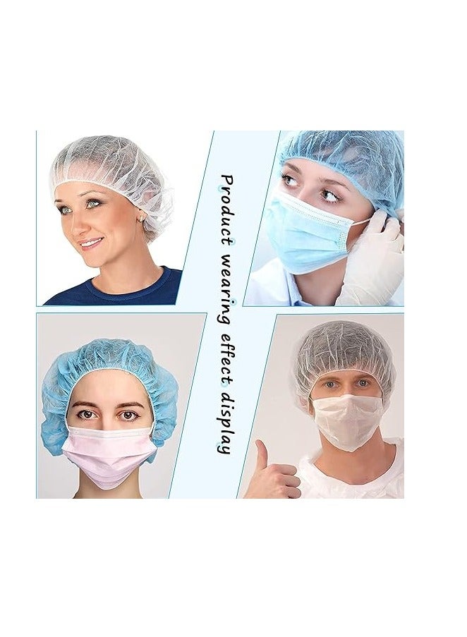 Fetco 100 Pcs Disposable Hair Hat Net Cap Non-Woven Head Cover Hat For Food Catering Kitchen And Restaurants Hair Net Blue - Image 4