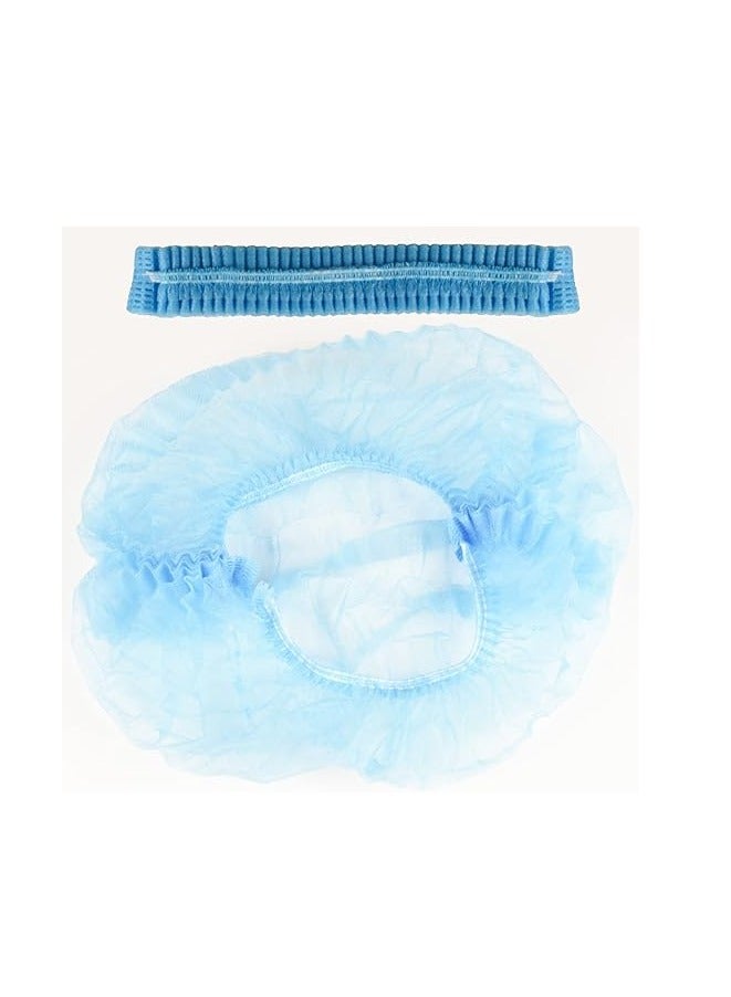 Fetco 100 Pcs Disposable Hair Hat Net Cap Non-Woven Head Cover Hat For Food Catering Kitchen And Restaurants Hair Net Blue - Image 5