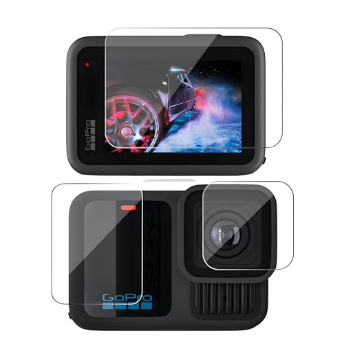 OHAYO Military Strength Tempered Glass Screen Protector For GoPro Hero 13| 9H+ Hardness, Strong Protection, Full Screen Edge-to-Edge Cover, Scratch Resistant, Bubble-Free Install, Ultra HD Clarity,With installation kit, Complete Set Of 3 Glass - Image 1