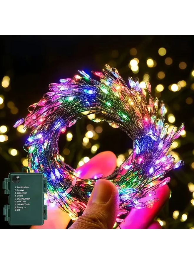 أضواء الألعاب النارية بالبطارية 59.06 بوصة 50 مصباح LED باللون الأبيض الدافئ، 8 أوضاع، ديكور خارجي للإجازات - Image 2