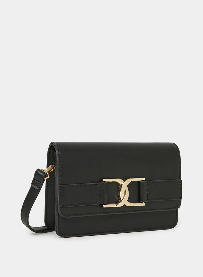 Styli Metal Accent Crossbody Bag with Detachable Strap  - Image 1