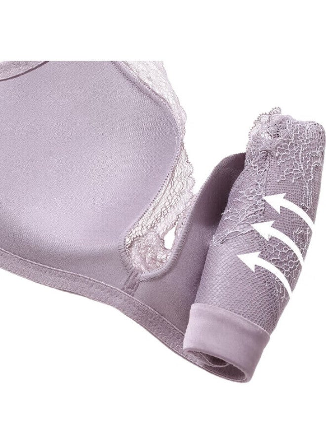 AIMER Wireless Push-Up Bra With Side Support, Lightweight And Lace Bra Am171791 Gray Purple B85 - Image 3