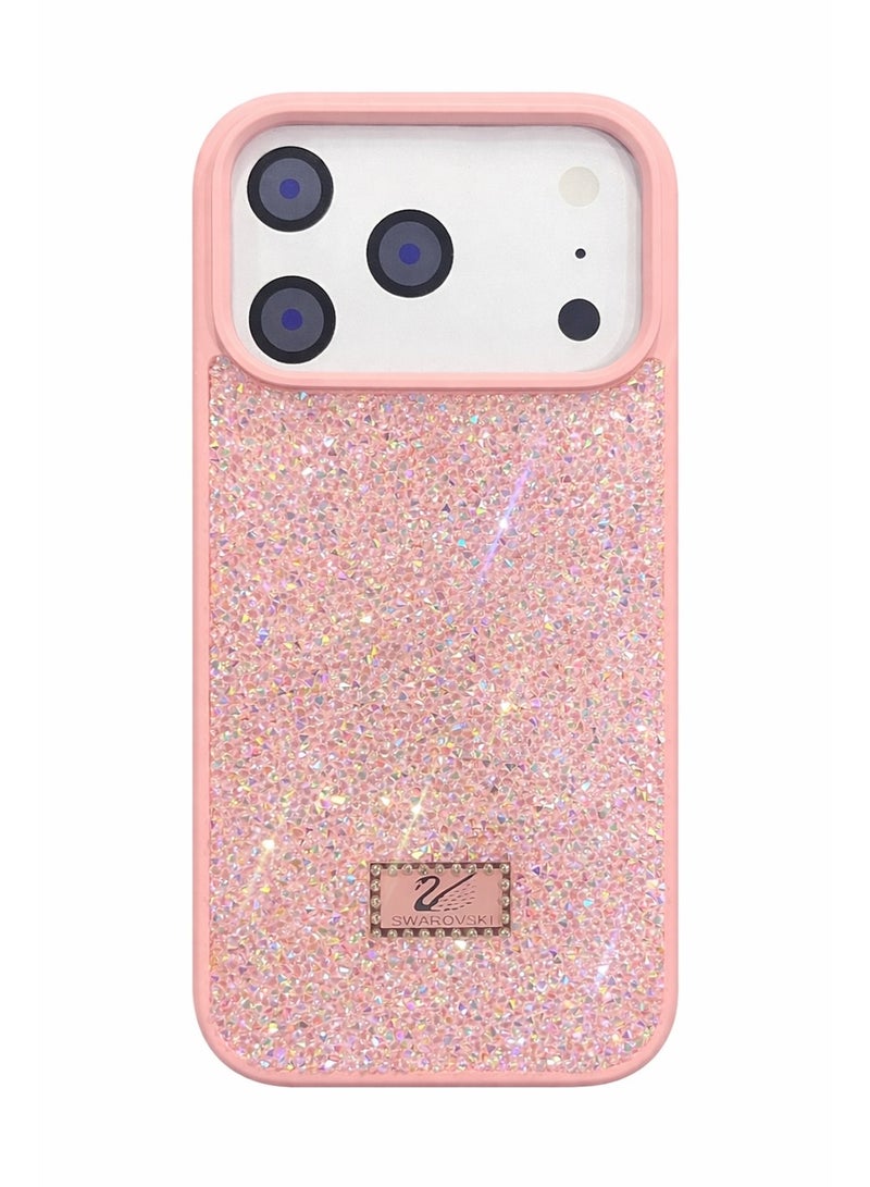 VR CREATIVE Luxury Glitter Diamond Phone Case for Apple iPhone 17 Pro Max Sparkling Rhinestone Bling Protective Cover - Pink - Image 1