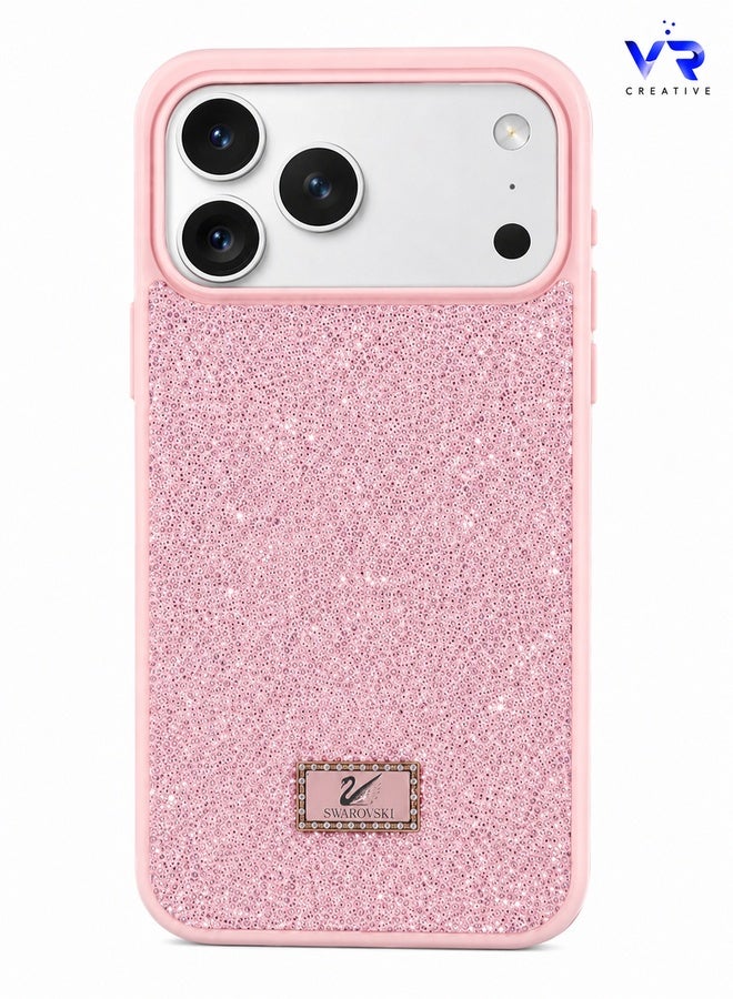 VR CREATIVE Luxury Sparkling Crystal Rhinestone Protective Phone Case Cover for Apple iPhone 17 Pro Max – Pink - Image 1