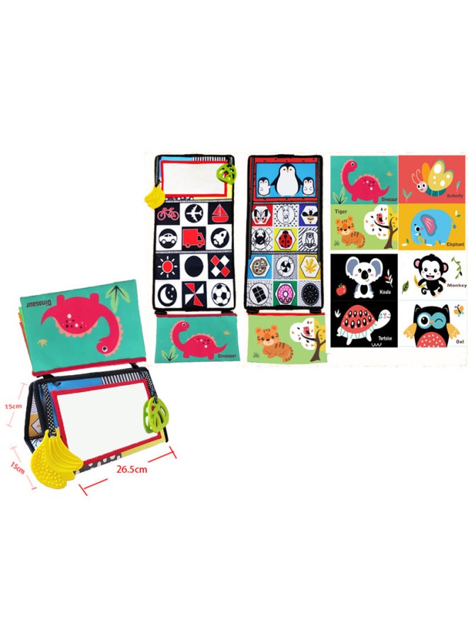 Generic - Black White Haha Glasses Training Book Foldable Toothpaste Car Hanging Baby Toys Wholesale-Color:Penguin Mirror + Cloth Book (three Pages And Six Sides) - Image 1