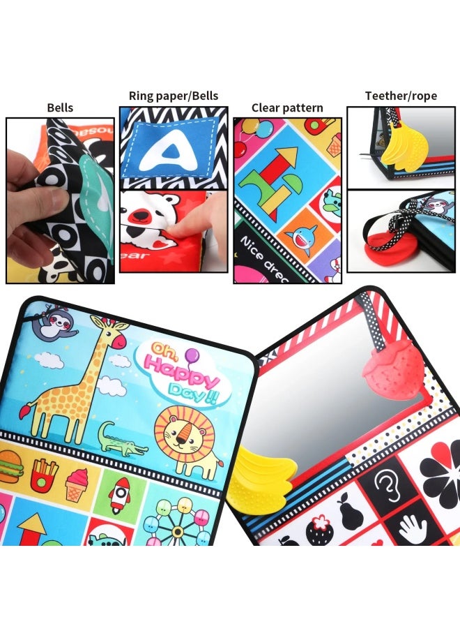 Generic - Black White Haha Glasses Training Book Foldable Toothpaste Car Hanging Baby Toys Wholesale-Color:Penguin Mirror + Cloth Book (three Pages And Six Sides) - Image 1