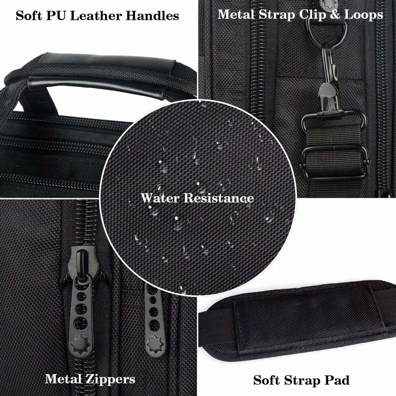 Ytonet Laptop Briefcases for Men, 17 Inch Expandable Briefcase Computer Bags for Laptop for Men, Water Resistant Multi Compartments Men's Work Bag with Luggage Strap for Bussiness Travel, Black - Image 5