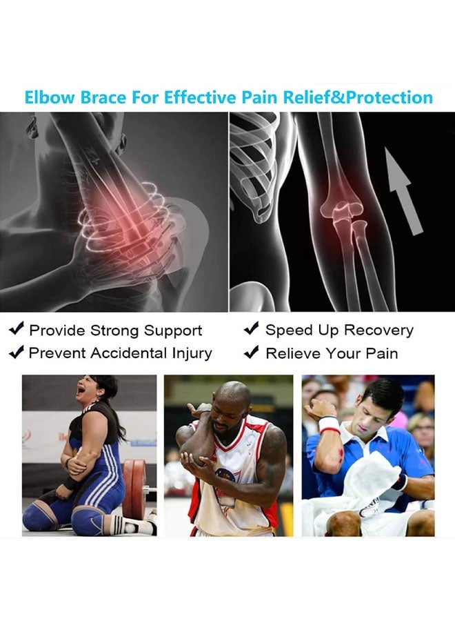 Adjustable Elbow Brace for Men & Women - Instant Pain Relief for Tennis Elbow, Golfer’s Elbow, Tendonitis & Arthritis - Advanced Support for Weightlifting, Gym, Sports Injury Recovery & Daily Use - Image 5