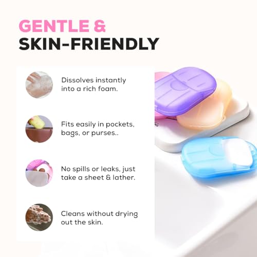 Multibrite Disposable Paper Soap Sheets for Handwash Portable Scented Mini Paper Soap Strips for Travel Camping, Hand Soap, Dissolves Easily, Hygienic & Travel-Friendly for All Skin Types (20 Sheets) - Image 5