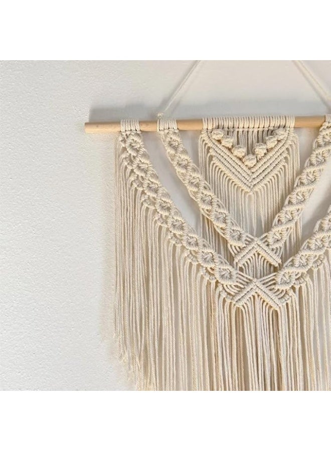 انتيكيانو مكرمية أنيقة للتعليق على الحائط مصنوعة يدويا ، أبيض - Image 2