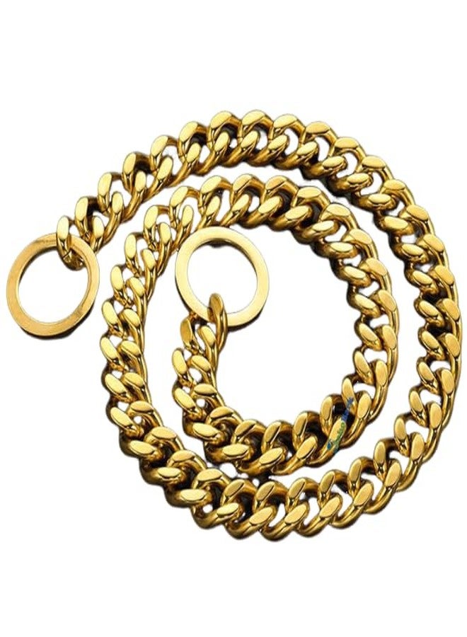 BohoBark Pet Dog Fancy Choke Chain Collar, Dog Choke Chain Martingale Collar Dog Neckless Golden (Size 12No 24 inch) - Image 1