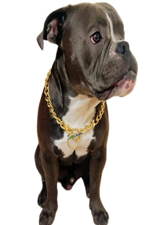 BohoBark Pet Dog Fancy Choke Chain Collar, Dog Choke Chain Martingale Collar Dog Neckless Golden (Size 12No 24 inch) - Image 5