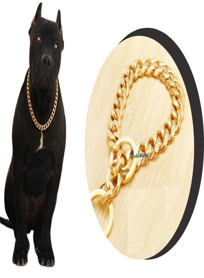 BohoBark Pet Dog Fancy Choke Chain Collar, Dog Choke Chain Martingale Collar Dog Neckless Golden (Size 12No 24 inch) - Image 4