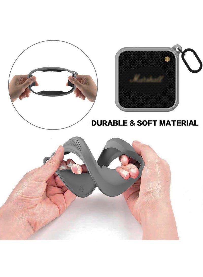 Soft Silicone Case for Marshall Willen Portable Bluetooth Speaker Travel Carrying Gel Soft Skin, Waterproof Rubber Pouch Sleeve for Marshall Willen Portable (Grey)  - Image 4