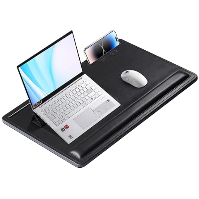 rayihni LAPTOP CUSHION, PORTABLE LAP LAPTOP DESK WITH CUSHION, LEATHER LAPTOP DESK, FOR HOME OFFICE, LAP DESK (60 X 40 CM) - Image 1