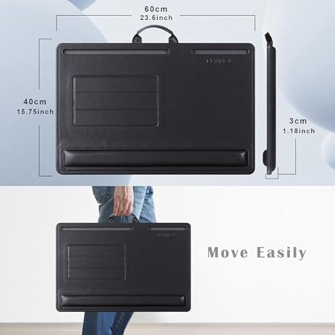 rayihni LAPTOP CUSHION, PORTABLE LAP LAPTOP DESK WITH CUSHION, LEATHER LAPTOP DESK, FOR HOME OFFICE, LAP DESK (60 X 40 CM) - Image 2