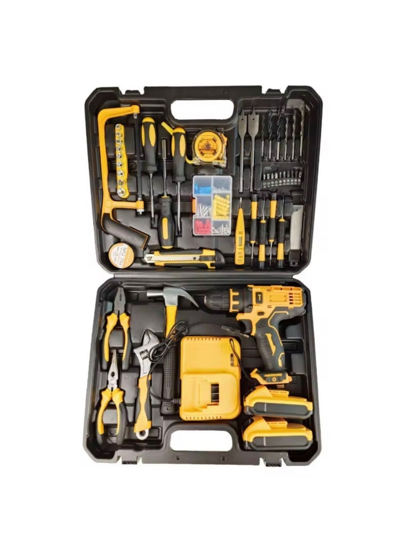 BlueFire 28V MAX Cordless Electric Drill Tool Set – Complete Professional Power Tool Kit with 2 Rechargeable Batteries, Fast Charger, High-Torque 18–35Nm Drill, Hammer, Pliers, Screwdrivers, Drill Bits, Measuring Tape and Accessories – Portable Durable Carry Case for Home Repair, Woodworking, Metal Work and Construction Projects - Image 2