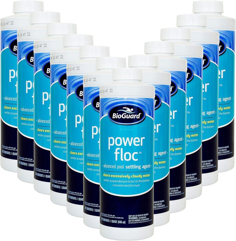 bioguard BioGuard PowerFloc  32 oz Pack of 12 Clears Cloudy Water Fast Effective Pool Water Enhancer Makes Water Clear and Sparkling 