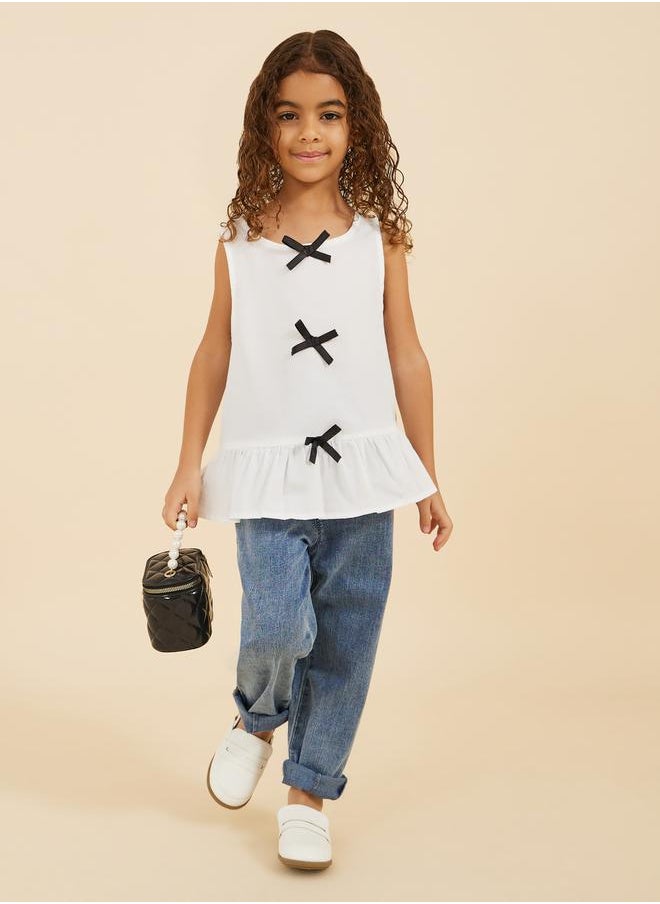 Styli - peplum louse with velour bows - Image 1