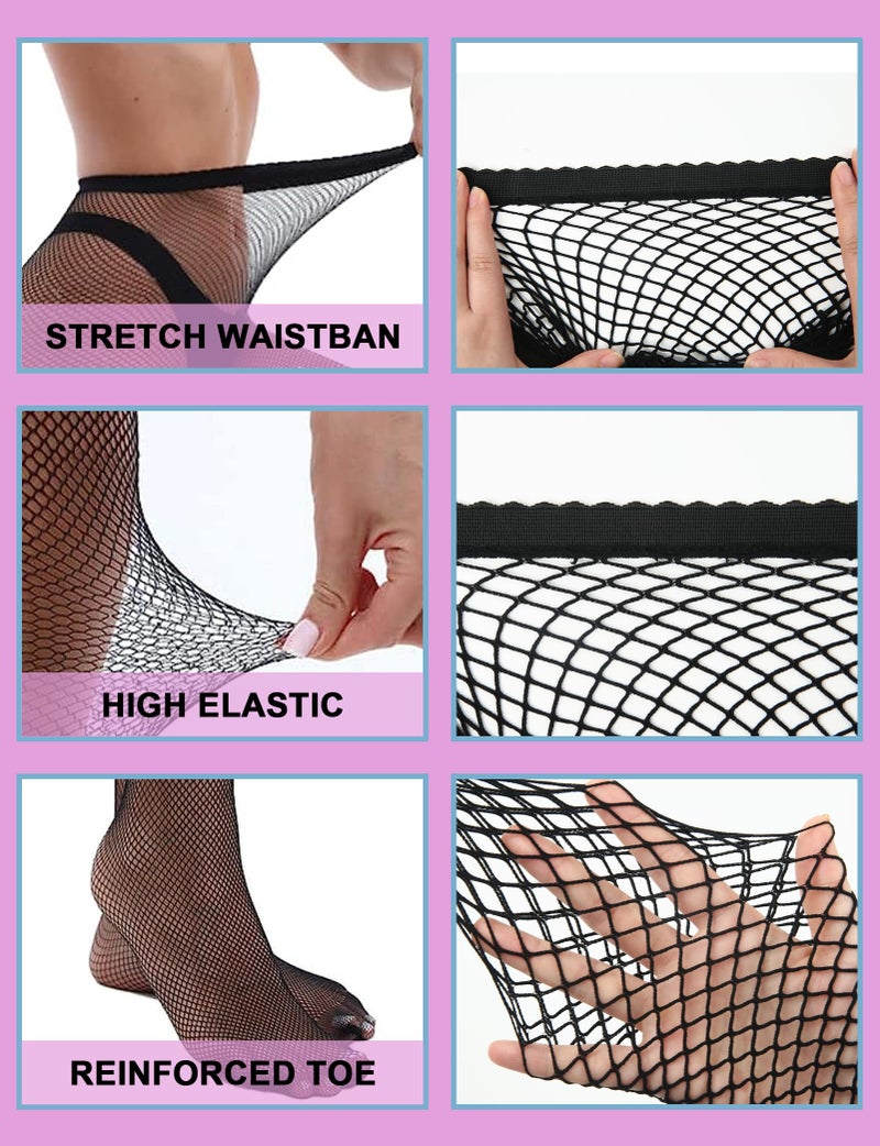 Buauty Plus Size Fishnet Stockings for Women - 3 Pairs Sexy Fishnets Tights, Halloween Fish Net Stockings,Gothic Clothes - Image 3