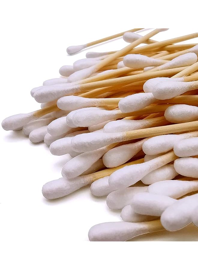 Cozy 1000 Pcs Cotton Swabs Wooden Cotton Buds Bamboo Biodegradable Eco Friendly Sticks Dual Tipped Applicators Organic Recyclable Biodegradable Cotton Buds For Ear Cleaning Makeup - Image 2