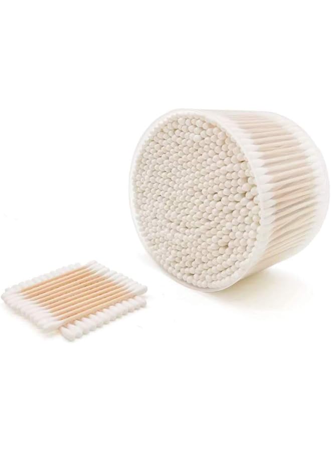 Cozy 1000 Pcs Cotton Swabs Wooden Cotton Buds Bamboo Biodegradable Eco Friendly Sticks Dual Tipped Applicators Organic Recyclable Biodegradable Cotton Buds For Ear Cleaning Makeup - Image 3