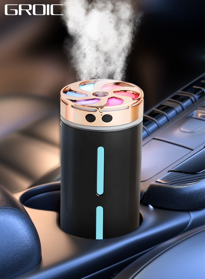 GROIC Car Diffuser Humidifier Aromatherapy Essential Oil Diffuser USB Cool Mist Mini Portable Diffuser for Car with 7-LED Color Changing,Automobile Aromatherapy Machine - Image 1