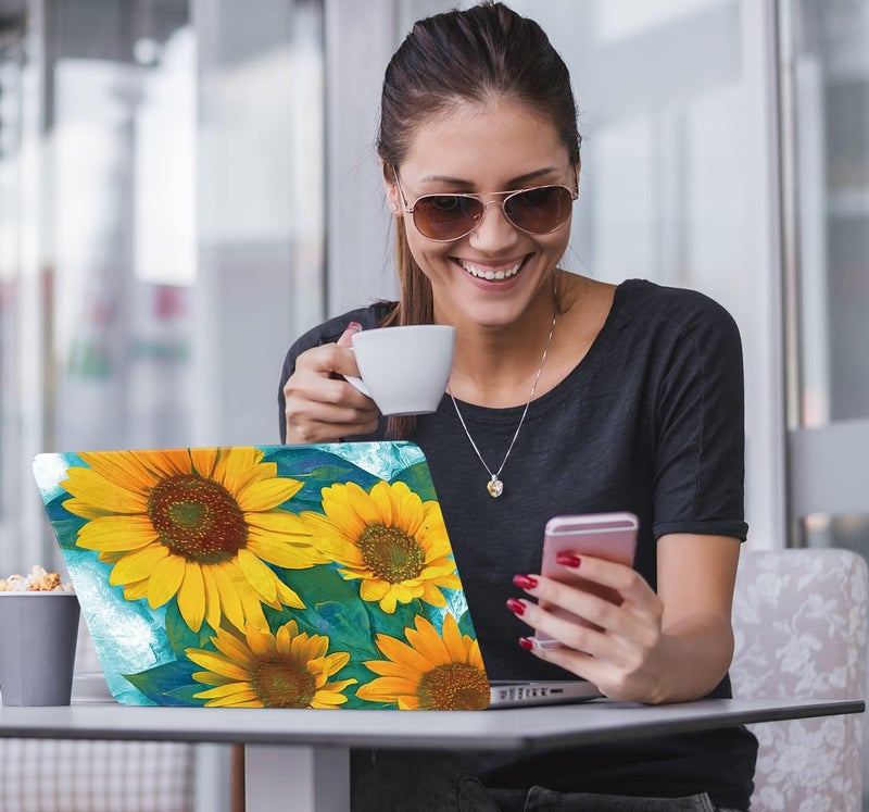 ICOLOR Laptop Skin Sticker Decal 12 13 13.3 14 15 15.4 15.6 inch Personalized Universal Notebook Vinyl Skin Stickers Cover Art Decal Computer Protector (Sun Flower) - Image 3