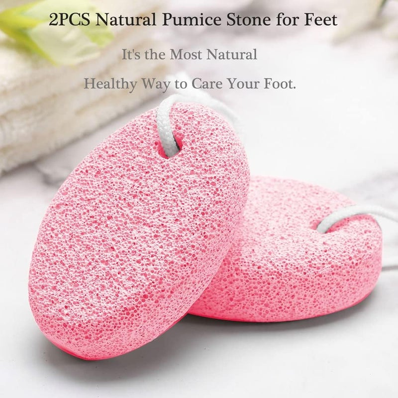 HOOMBOOM 2PCS Natural Pumice Stone for Feet, Lava Pedicure Tools Hard Skin Callus Remover for Men/Women Feet and Hands - Natural Foot File Exfoliation to Remove Dead Skin - Image 2