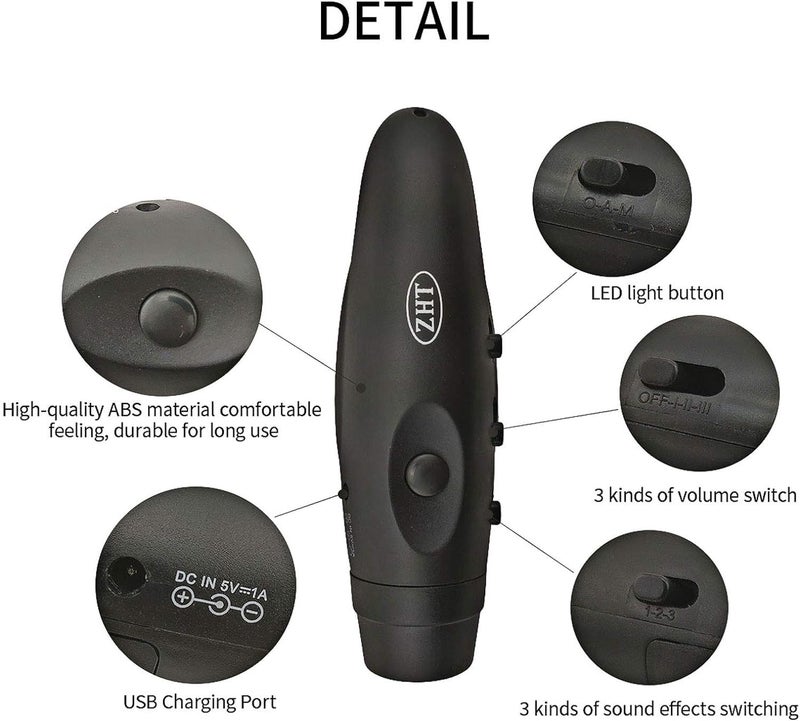 ZHT Electronic Whistles for Referees with USB Charging, 3 Tone High Volume Emergency Whistle for Coaches Teacher, Outdoor Safety Whistles with Lanyard- 2 Blacks - Image 4