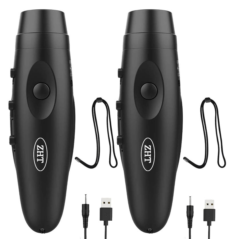 ZHT Electronic Whistles for Referees with USB Charging, 3 Tone High Volume Emergency Whistle for Coaches Teacher, Outdoor Safety Whistles with Lanyard- 2 Blacks - Image 1