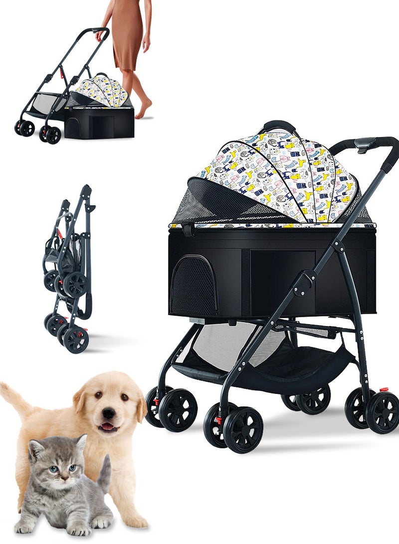 كيدل ثلاثة في واحد محمول عربة الحيوانات الأليفة للطي عربة الحيوانات الأليفة للطي عربة القط الكلب عربة صينية - Image 1