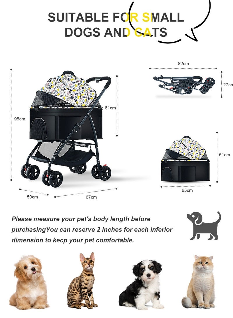 كيدل ثلاثة في واحد محمول عربة الحيوانات الأليفة للطي عربة الحيوانات الأليفة للطي عربة القط الكلب عربة صينية - Image 2