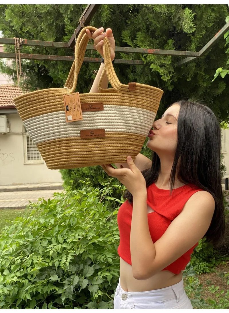 BDZ Deri Jute Straw Look Handbag Beach Bag Shoulder Bag