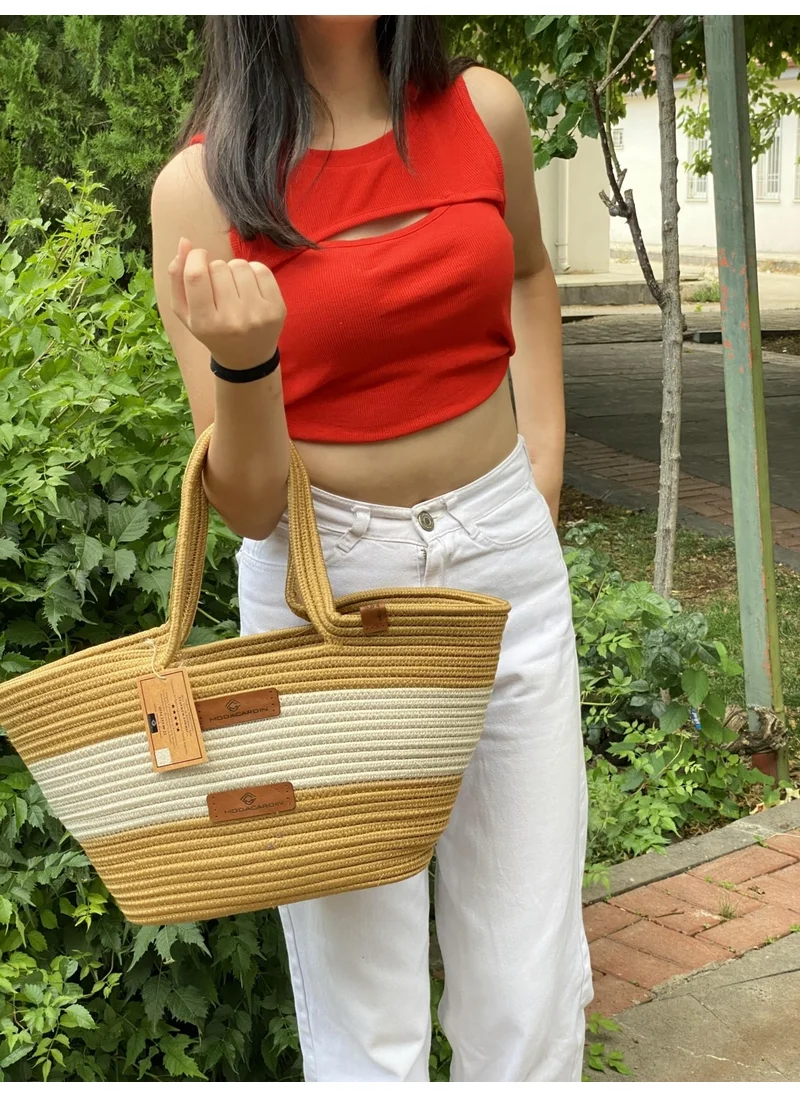 BDZ Deri Jute Straw Look Handbag Beach Bag Shoulder Bag