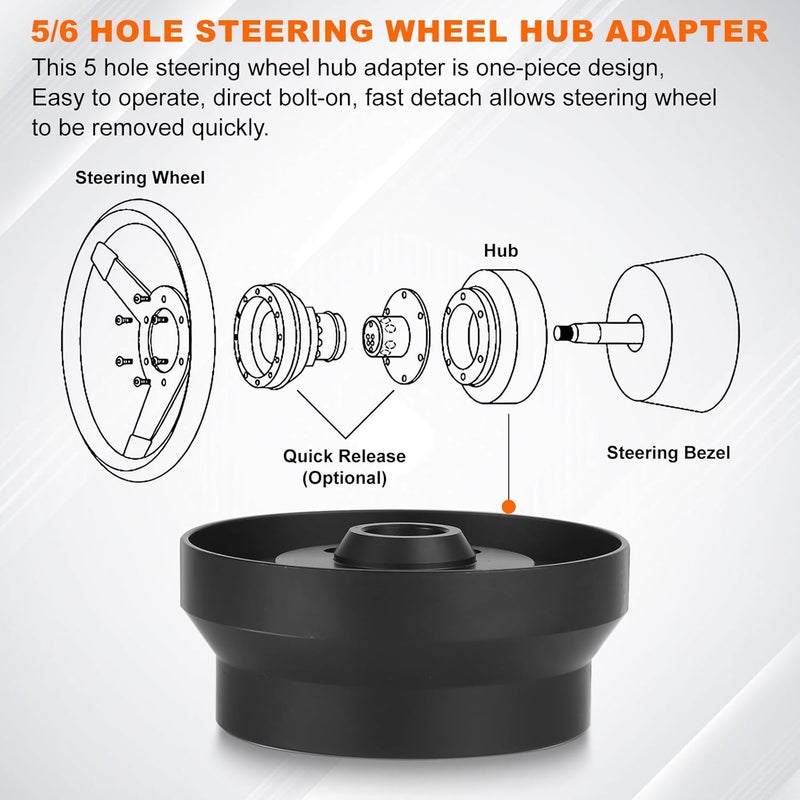 ANDO RACING Steering Wheel Short Adapter, 5-6 Hole Car Steering Wheel Hub for Chevrolet - Image 4