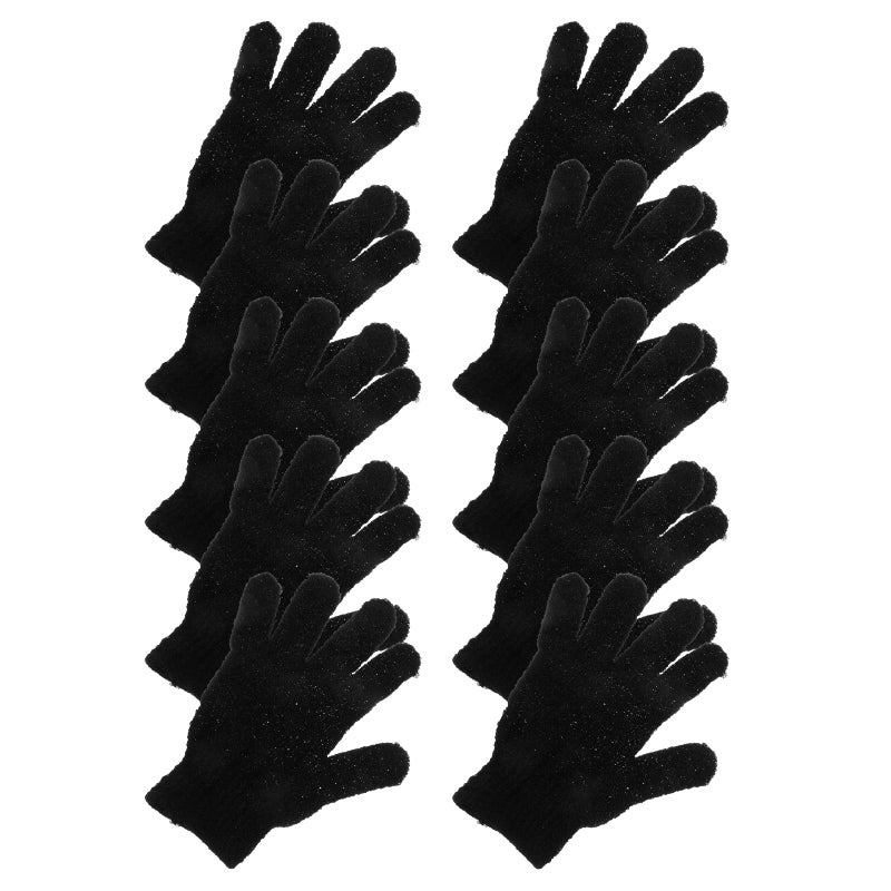 Double Sided Exfoliating Body Scrub Gloves Black 10 Pack Dead Skin Removal Bath Mittens - Image 2