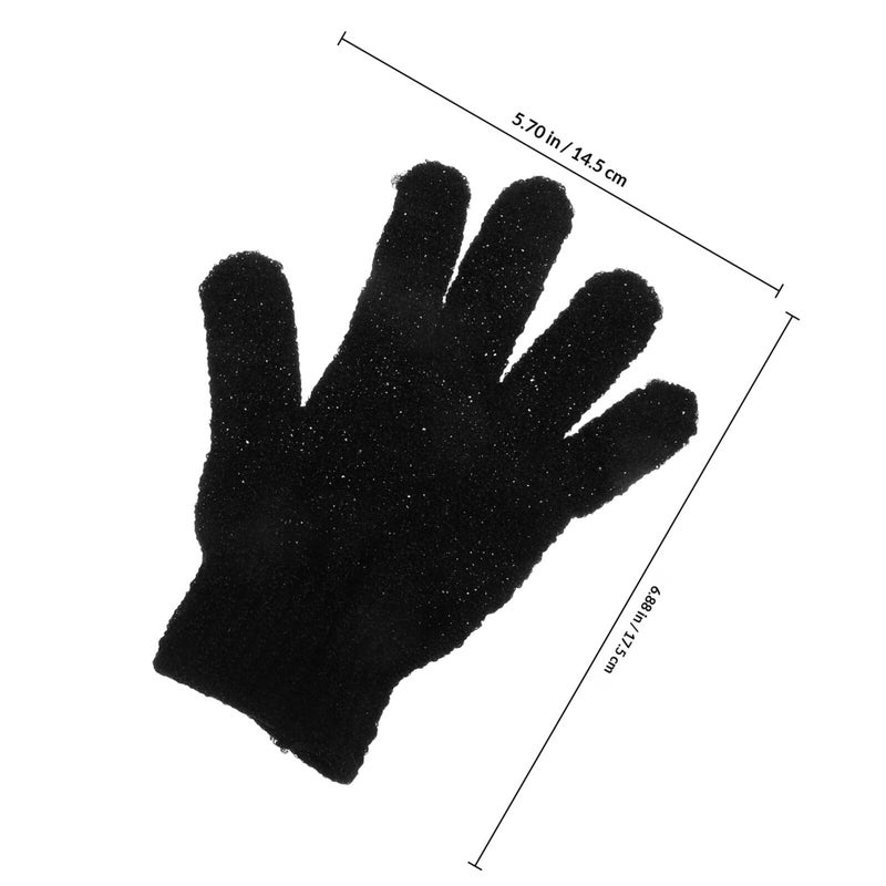 Double Sided Exfoliating Body Scrub Gloves Black 10 Pack Dead Skin Removal Bath Mittens - Image 3