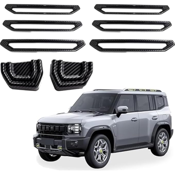 CARBON FIBER FRONT BUMPER HOOK COVER & ROOF TRAVEL RACK TRIM FRAME, COMPATIBLE FOR JETOUR T2 2023-2024, T2 JETOUR ACCESSORIES - Image 1
