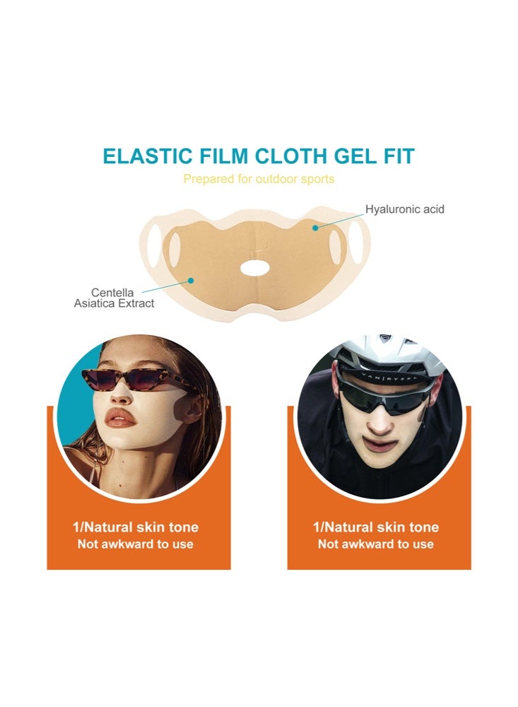 إيلهو قناع حماية من الأشعة فوق البنفسجية - واقي من الشمس ثلاثي الأبعاد، قناع وجه موضة جنون للأشعة فوق البنفسجية قابل للغسيل وإعادة الاستخدام، مناسب لممارسة الرياضة والتنفس، حماية من الشمس، قناع رياضي للجولف للرجال والنساء - Image 3