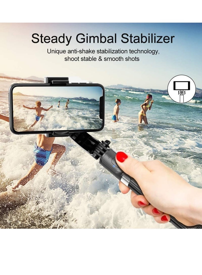 Selfie Stick Gimbal Stabilizer, 360° Rotation Tripod with Wireless Remote, Portable Phone Holder, Auto Balance 1-Axis Gimbal for Smartphones Tiktok Vlog Youtuber Live Video Record  - Image 2